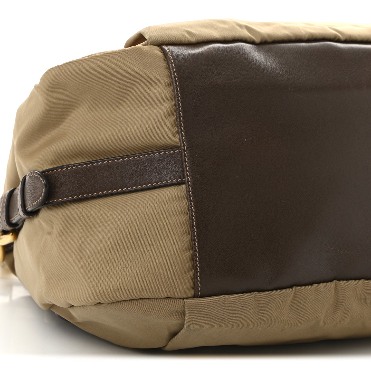 Tessuto Nylon Vitello Daino Satchel Tabacco