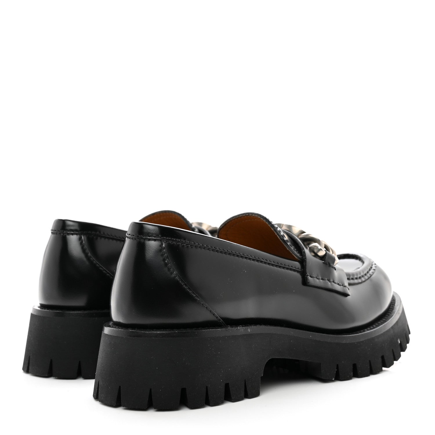 Gucci Cordovan Lux Womens Jeanne Platform Lug Sole 30/45mm Loafers 37 Black 4 of 8