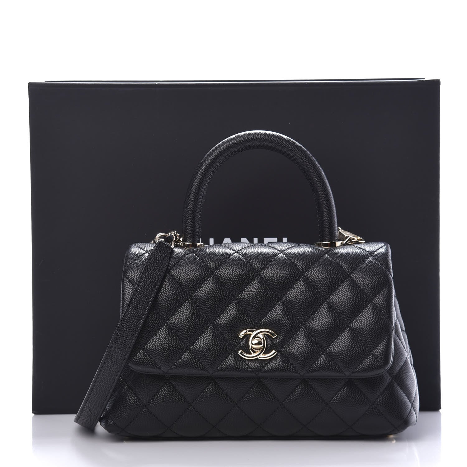 Chanel Caviar Quilted Mini Coco Handle Flap Black 10 of 10