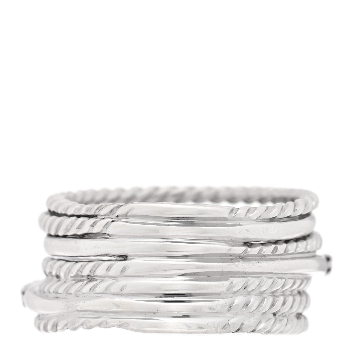 Sterling Silver Diamond 12mm Wide Crossover Cable Ring 54 6.75