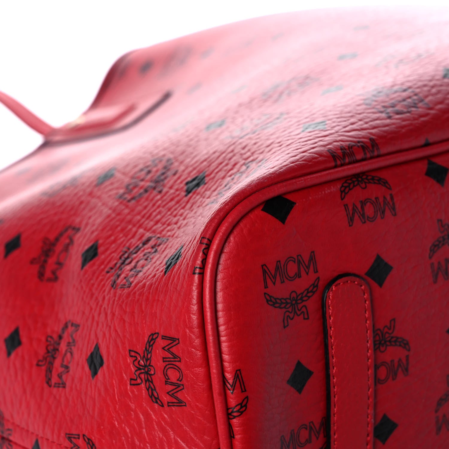 MCM Visetos Large Liz Reversible Shopper Tote Ruby Red 12 of 13
