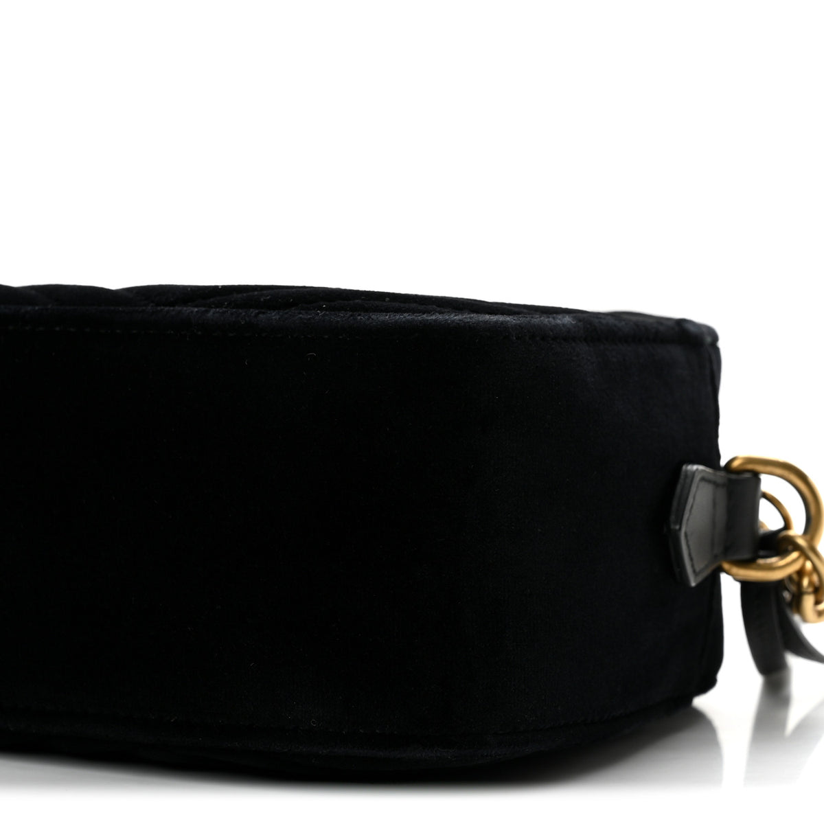 Gucci Velvet Matelasse Small GG Marmont Chain Shoulder Bag Black 10 of 12