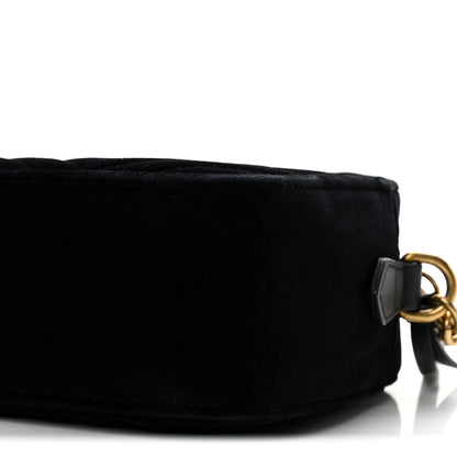 Gucci Velvet Matelasse Small GG Marmont Chain Shoulder Bag Black 10 of 12
