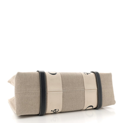Chloe Cotton Calfskin Medium Woody Ribbon Tote White Blue 4 of 12