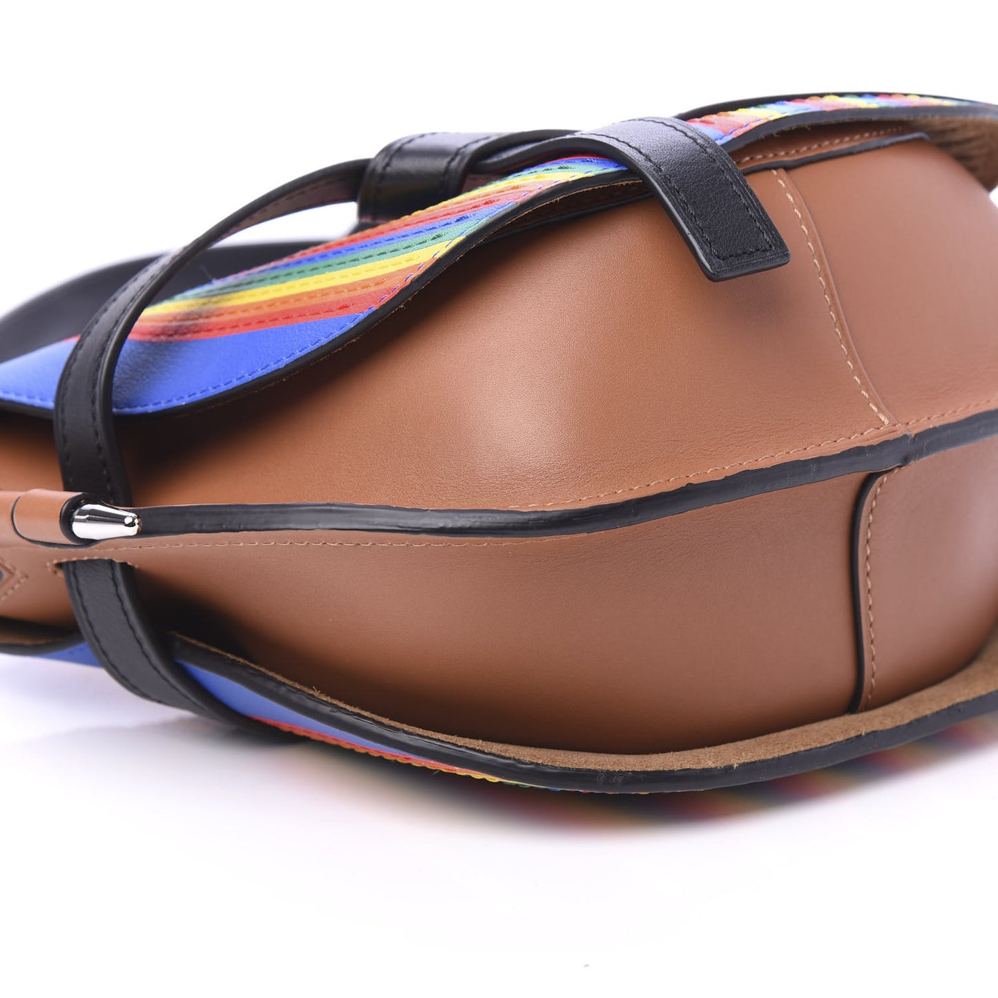 Calfskin Small Gate Crossbody Bag Rainbow Multicolor