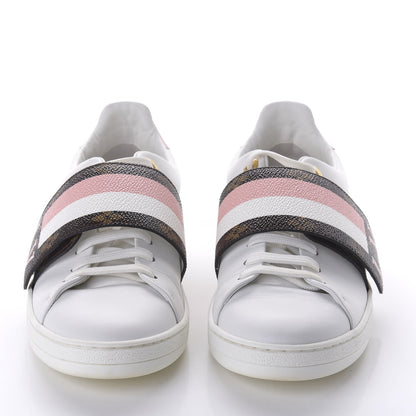 Louis Vuitton Calfskin Monogram Striped Frontrow Sneakers 39 White 2 of 8