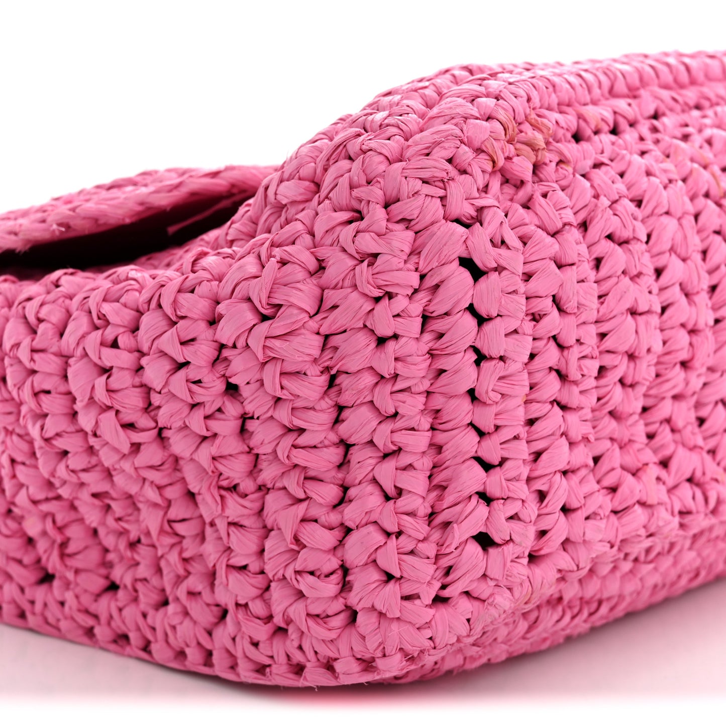 Raffia Calfskin Monogram Medium Niki Chain Satchel Bright Pink