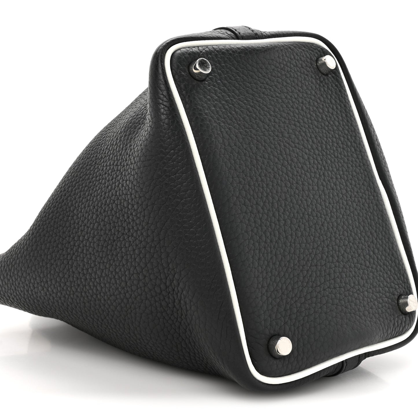 Taurillon Clemence Epsom Eclat Picotin 18 PM Black White