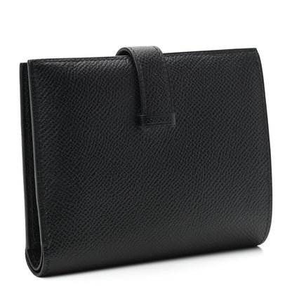 Hermes Epsom Bearn Compact Wallet Black 3 of 7
