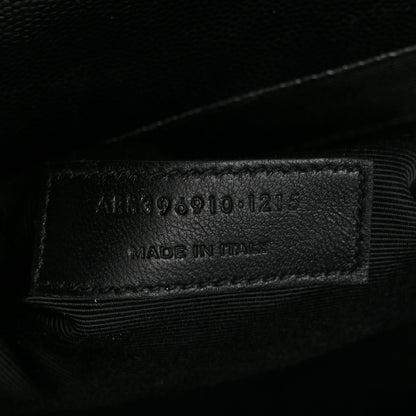 Saint Laurent Grain De Poudre Matelasse Chevron Large Monogram Satchel Black 7 of 10