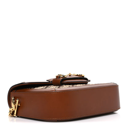 Gucci New Canvas Charisma Calfskin Crystal GG Monogram Mini Horsebit 1955 Shoulder Bag Camel Ebony 4 of 10
