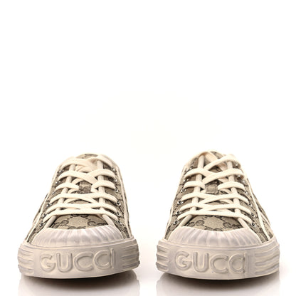 Gucci GG Monogram Mens Julio Low Top Sneakers 9 Beige Ebony Mystic White 3 of 11