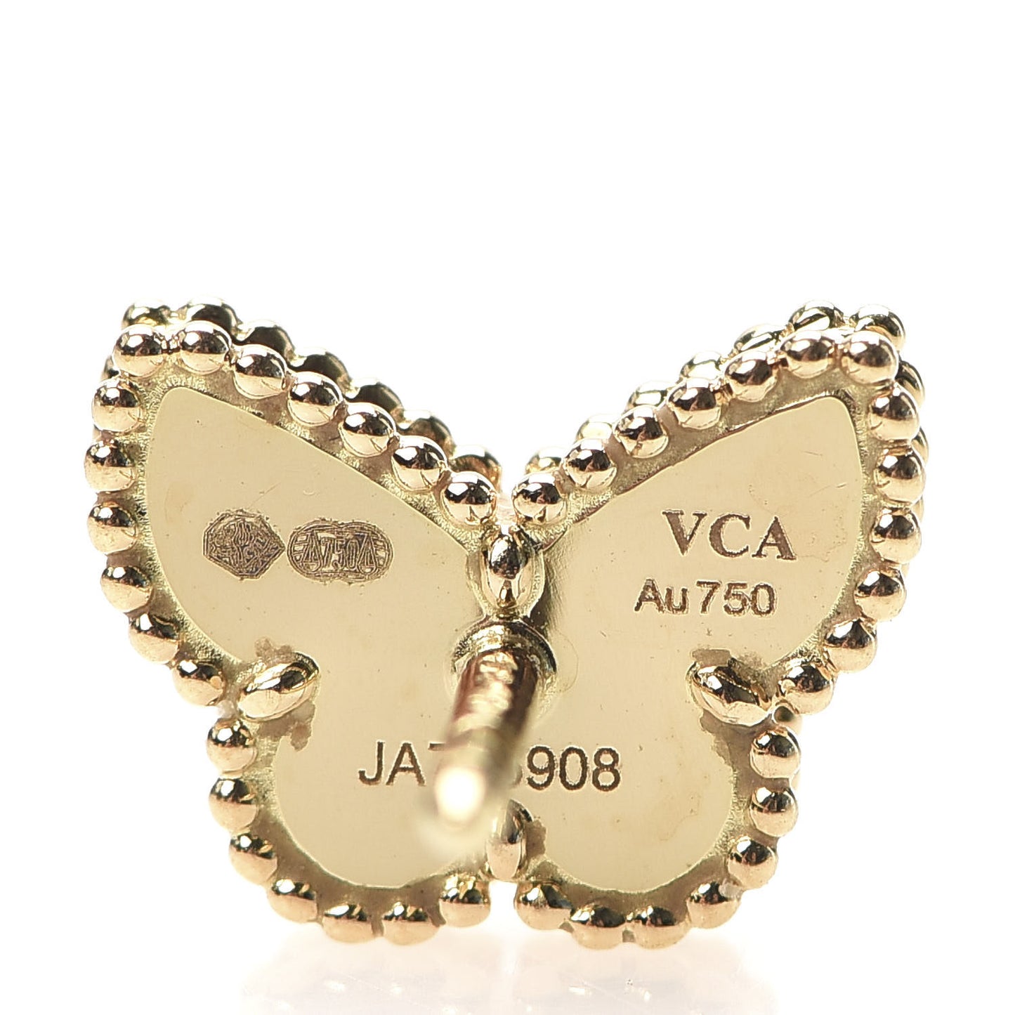 18K Yellow Gold Mother of Pearl Sweet Alhambra Butterfly Earrings