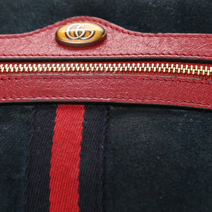 Gucci Suede Calfskin Web Mini Ophidia Shoulder Bag New Blue Romantic Cherry 11 of 11