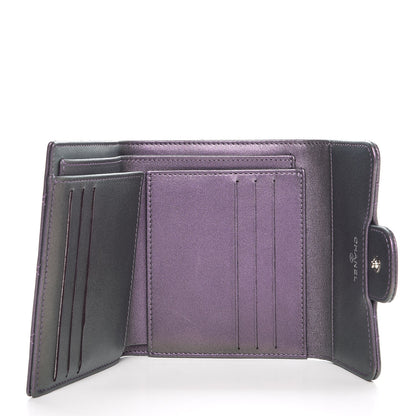 Chanel Metallic Lambskin Quilted Compact Flap Wallet Purple 5 of 9
