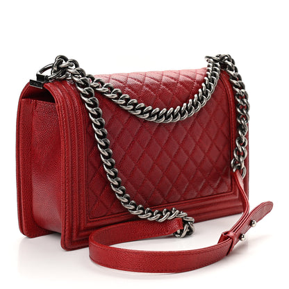 Chanel Caviar Quilted New Medium Boy Flap Dark Red 3 of 12