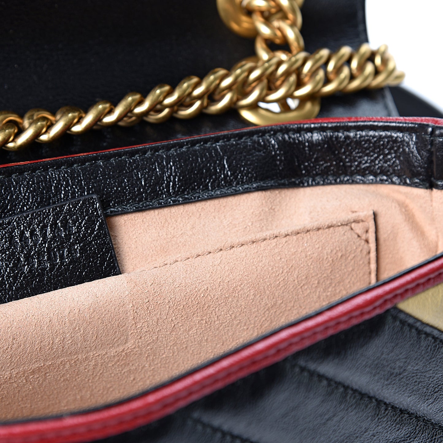 Azalea Calfskin Matelasse Diagonal Patchwork Mini Torchon GG Marmont Shoulder Bag Black Beige Romantic Cerise