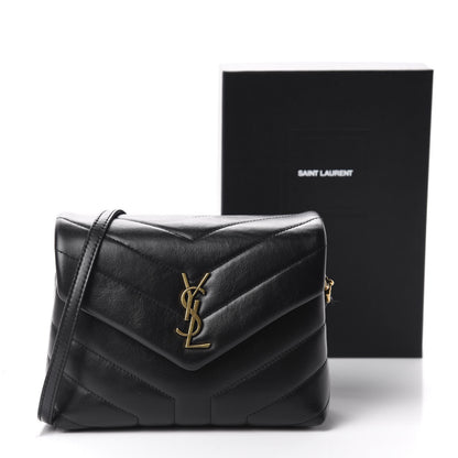 Saint Laurent Calfskin Y Quilted Monogram Toy Loulou Crossbody Bag Black 13 of 13