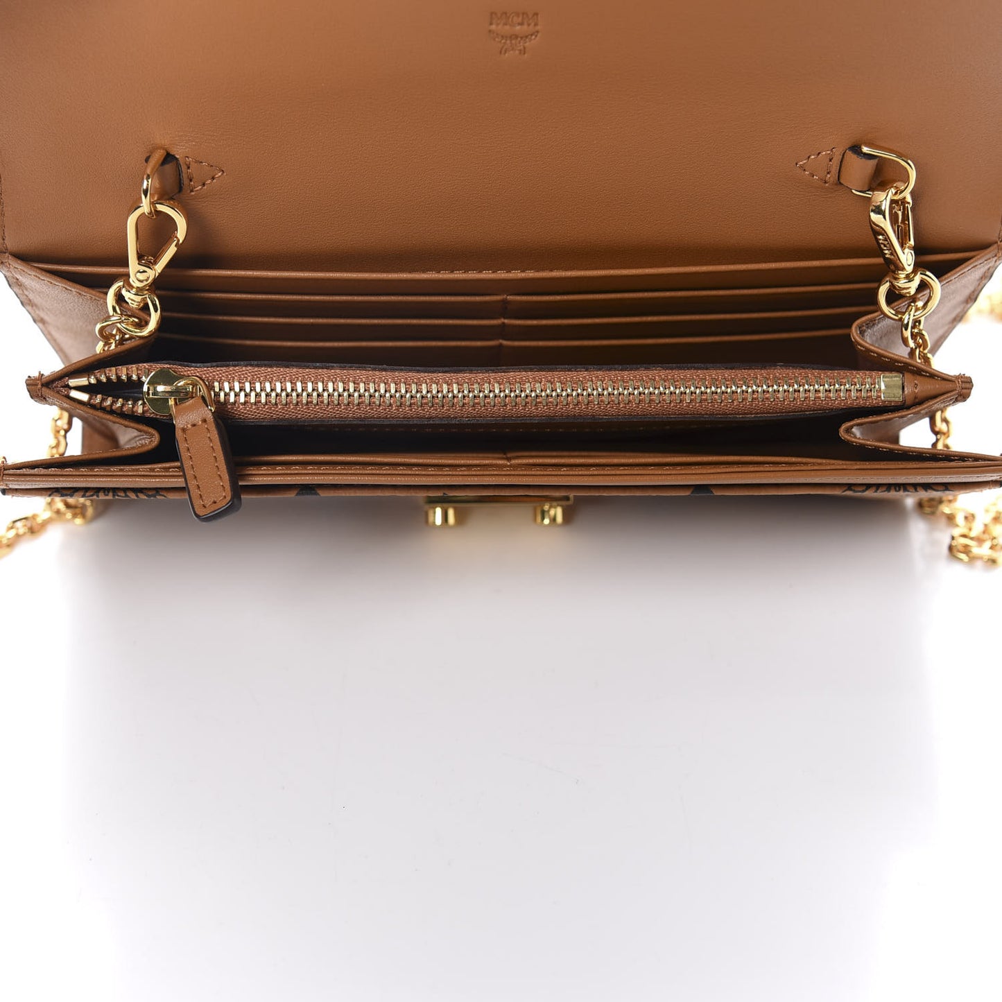 Visetos Large Patricia Wallet On Chain Cognac