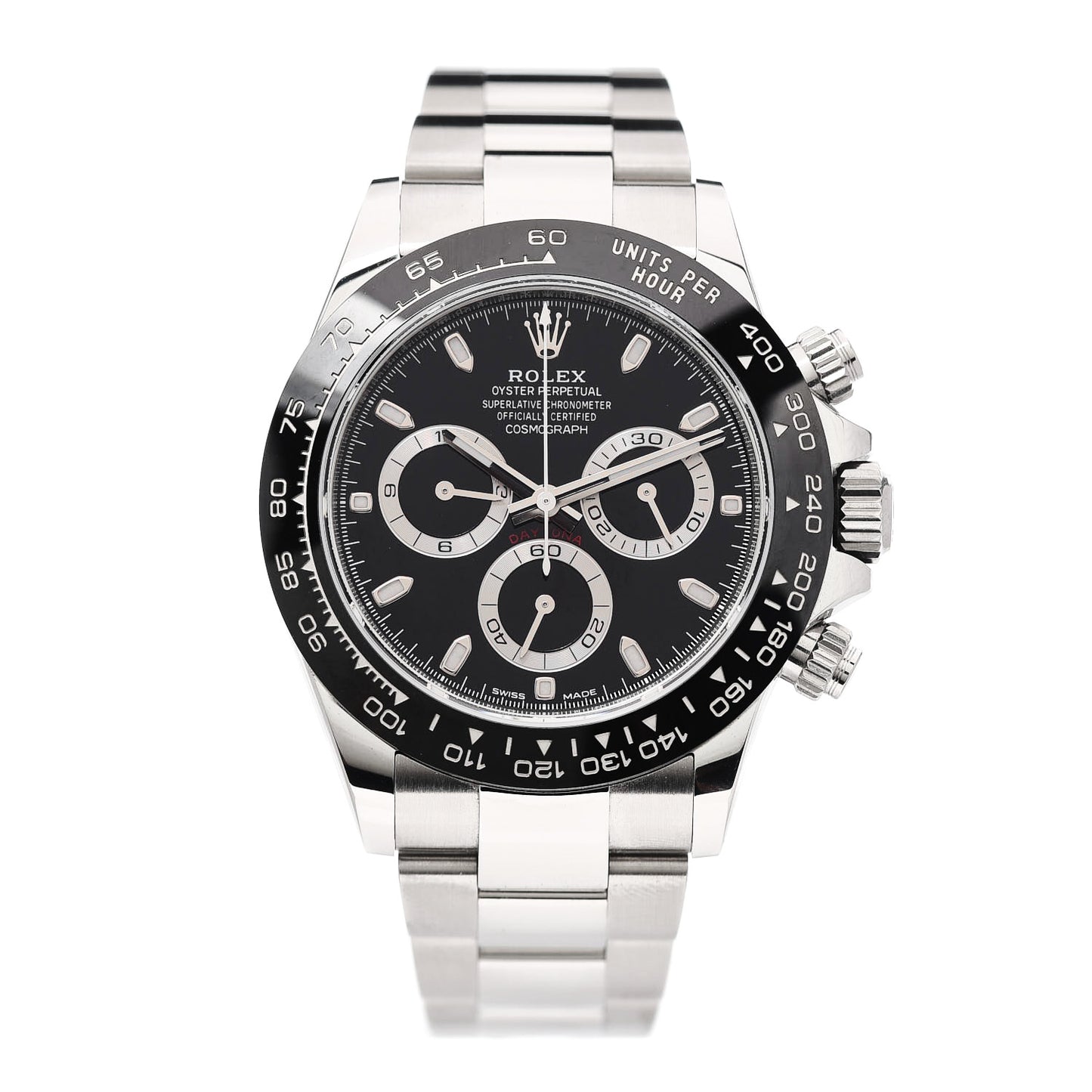 Stainless Steel 40mm Oyster Perpetual Cosmograph Daytona Watch Black 116500LN
