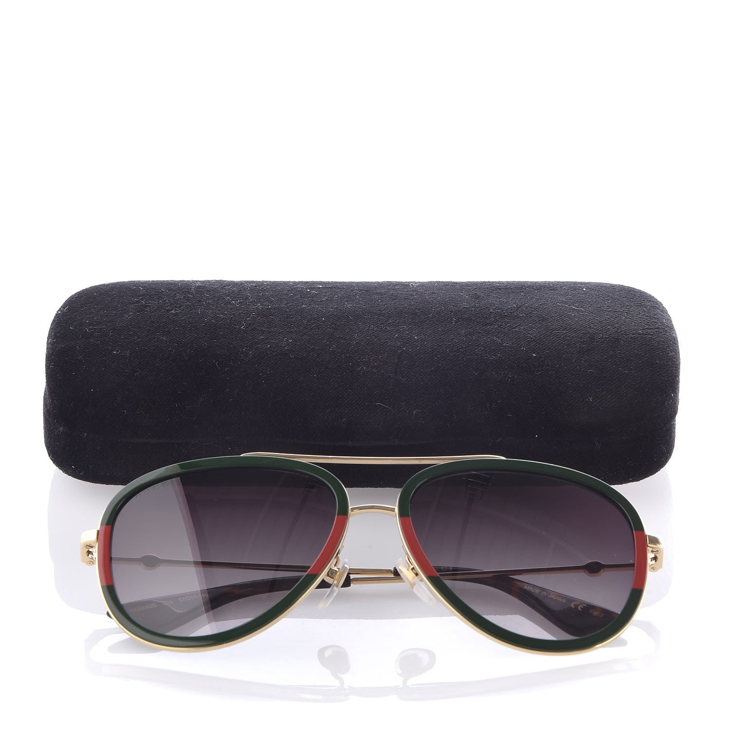 Gucci Web Aviator Sunglasses GG0062S Green Red 8 of 8