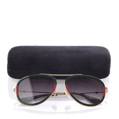 Gucci Web Aviator Sunglasses GG0062S Green Red 8 of 8