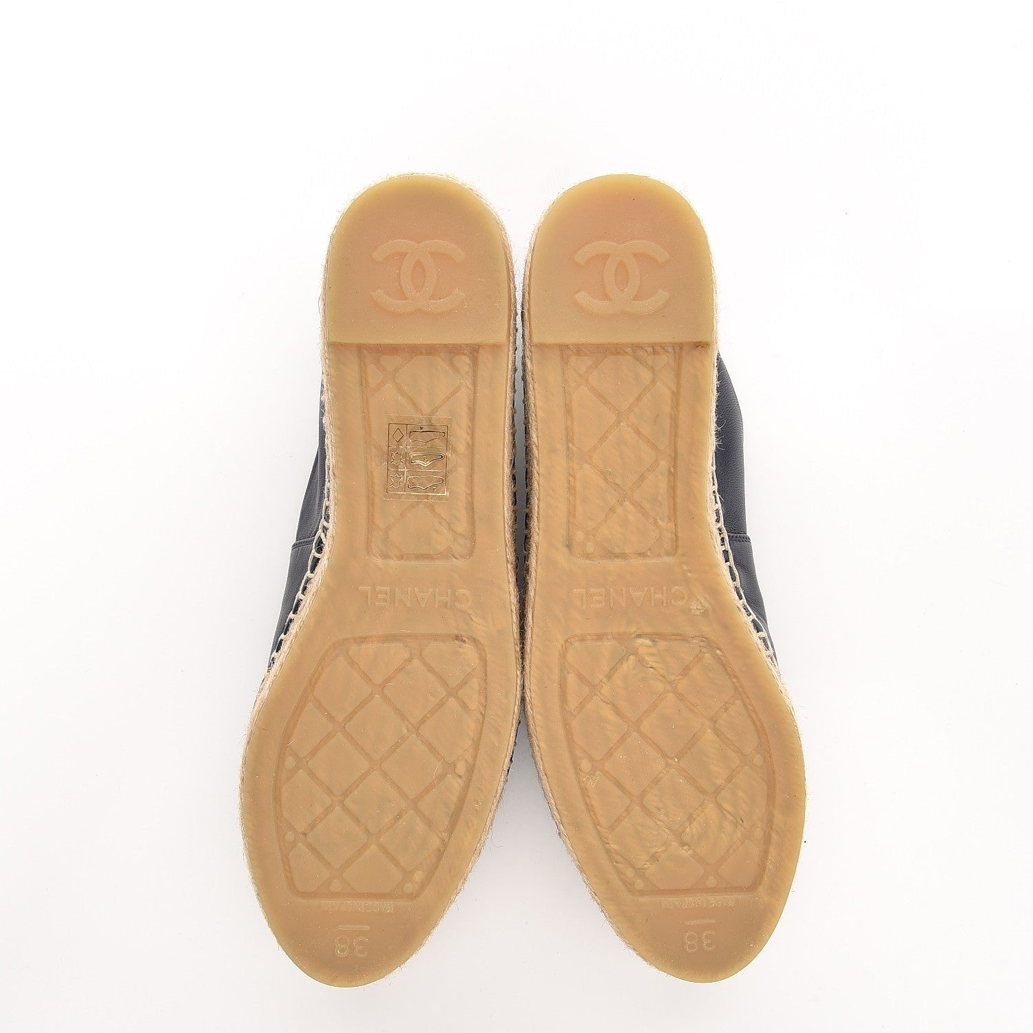 Chanel Lambskin CC Espadrilles 38 Navy 5 of 10