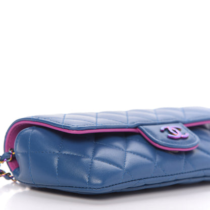 Chanel Lambskin Quilted Glasses Case With Chain Blue Purple 6 of 11