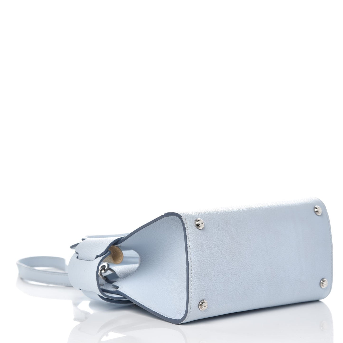 Grained Calfskin Mini Horizon Satchel Pale Blue