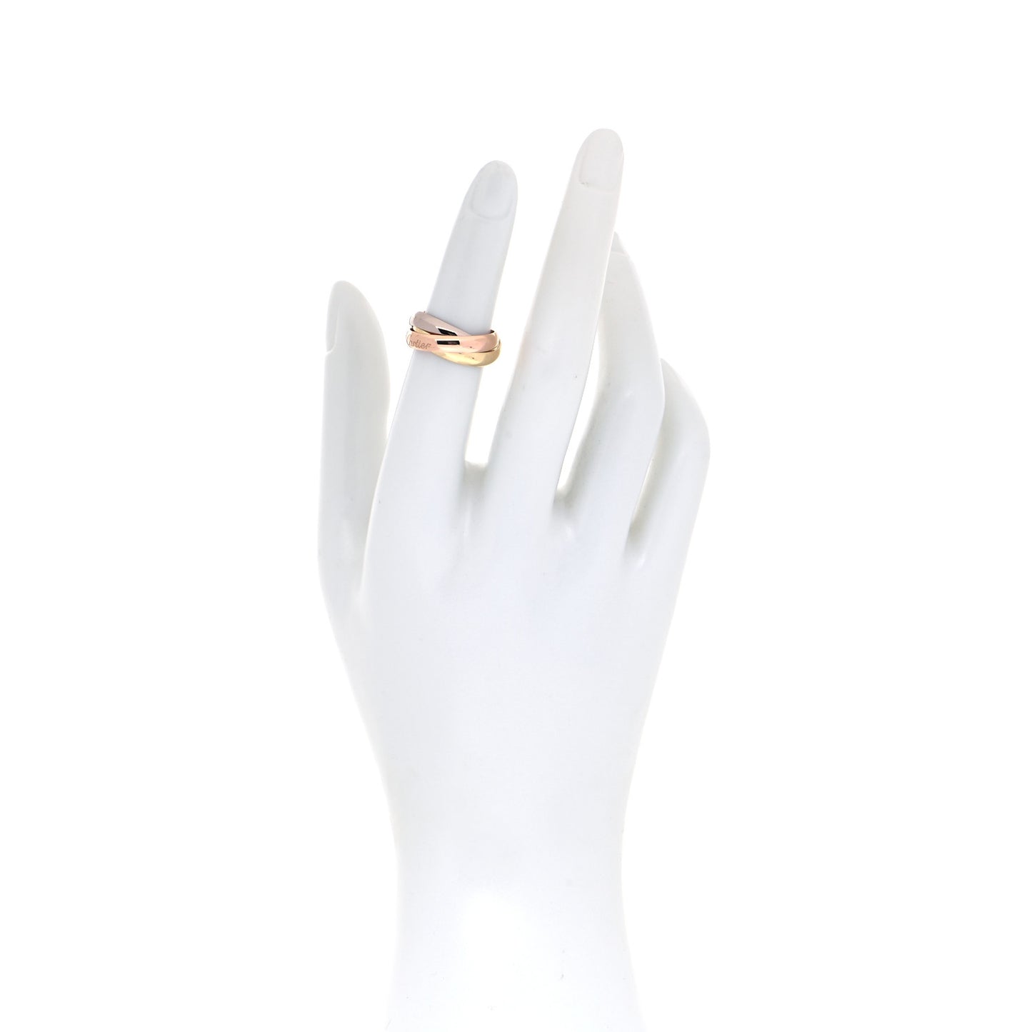 18K Pink Yellow White Gold Classic Trinity Ring 49 5