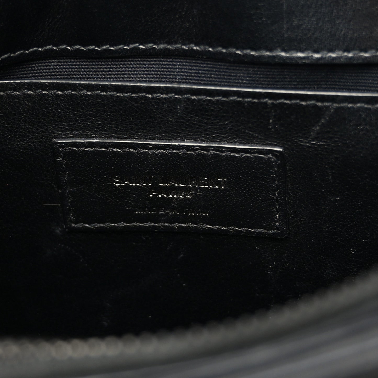 Calfskin Y Quilted Monogram Monochrome Small Loulou Chain Satchel Black