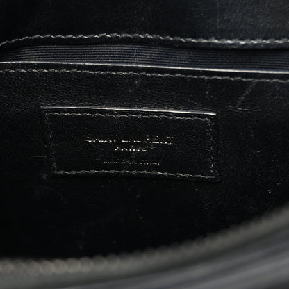 Saint Laurent Calfskin Y Quilted Monogram Monochrome Small Loulou Chain Satchel Black 6 of 9