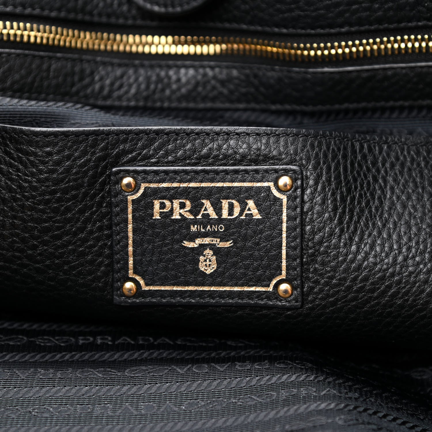 Prada Vitello Daino Tote Black 6 of 13