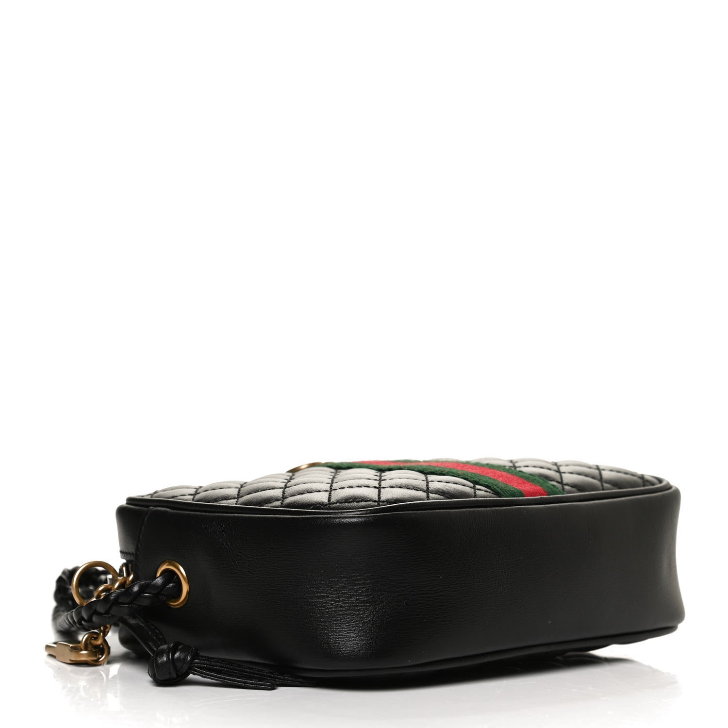 Gucci Calfskin Trapuntata Web Mini GG Shoulder Bag Black 3 of 10