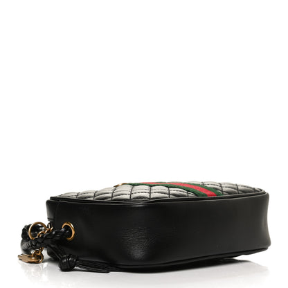 Gucci Calfskin Trapuntata Web Mini GG Shoulder Bag Black 3 of 10