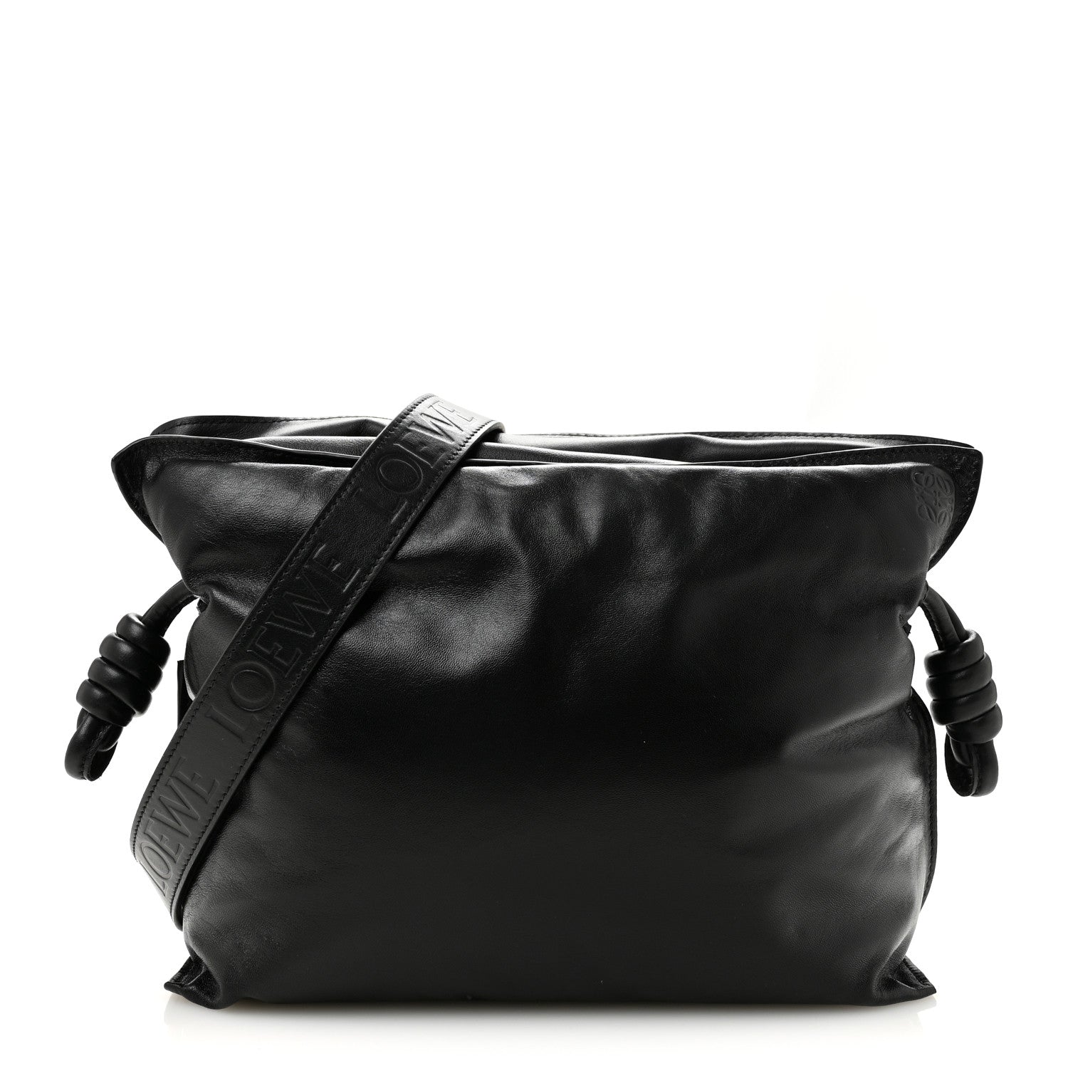 Loewe Shiny Nappa Lambskin Puffer Flamenco Knot Clutch Black 1 of 10