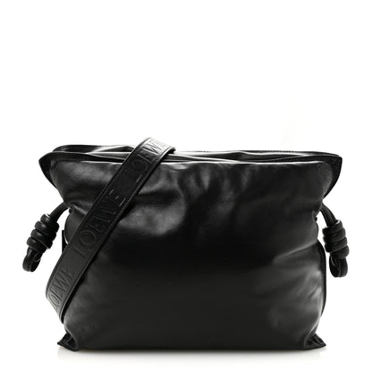 Loewe Shiny Nappa Lambskin Puffer Flamenco Knot Clutch Black 1 of 10