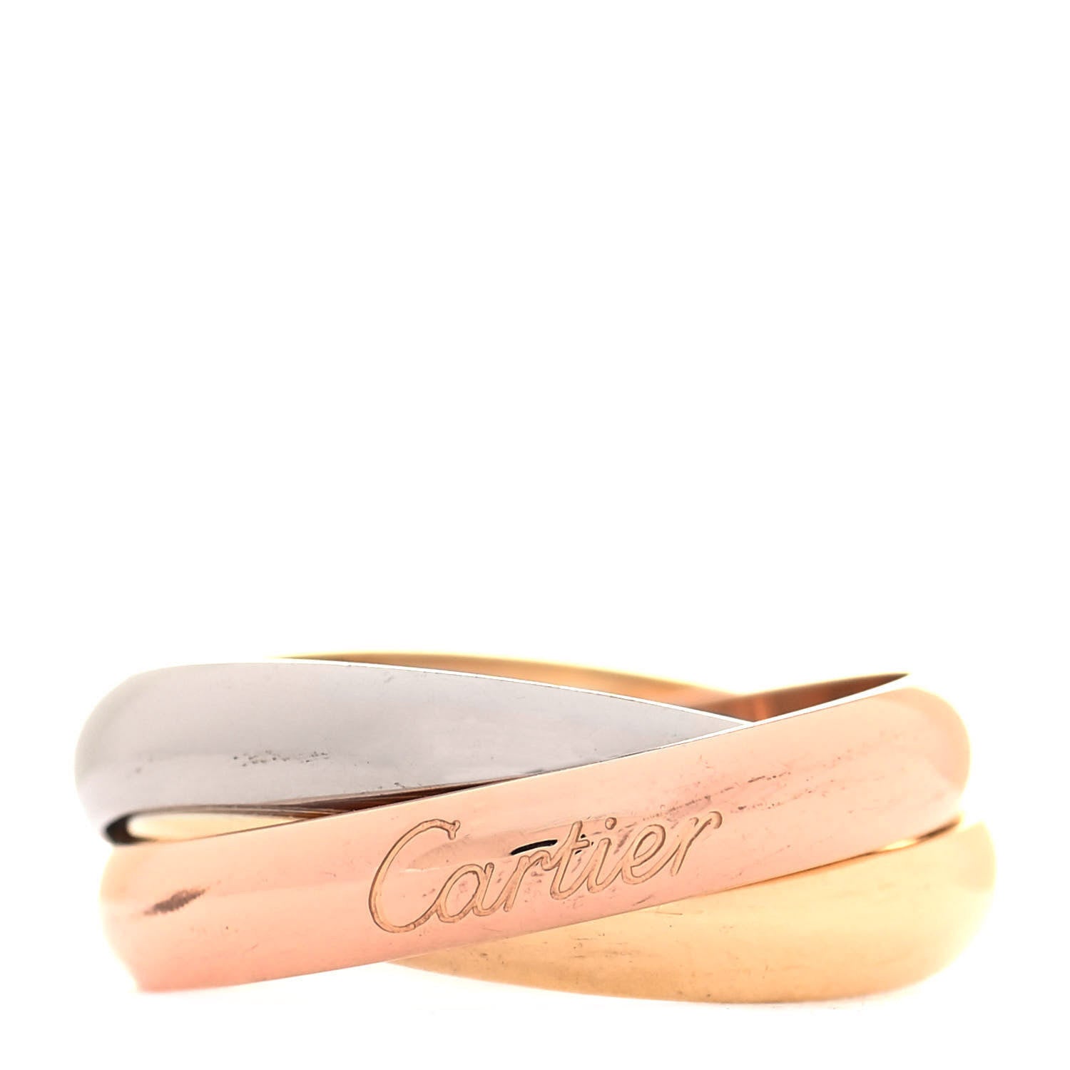 Cartier 18K Pink Yellow White Gold Classic Trinity Ring 53 6.25 1 of 4