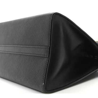 Prada Saffiano Cuir Calfskin Small Monochrome Top Handle Tote Black 9 of 9