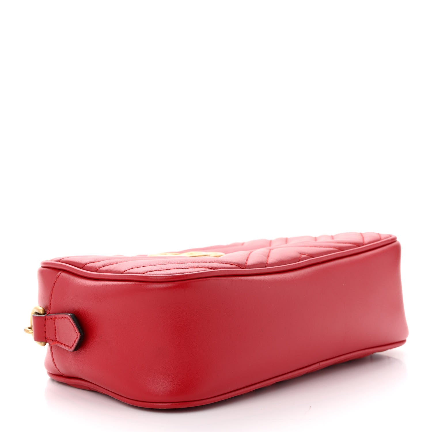 Gucci Calfskin Matelasse Small GG Marmont Chain Shoulder Bag Hibiscus Red 4 of 12