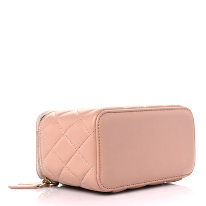 Chanel Lambskin Quilted Small Top Handle Vanity Case With Chain Beige 4 of 10
