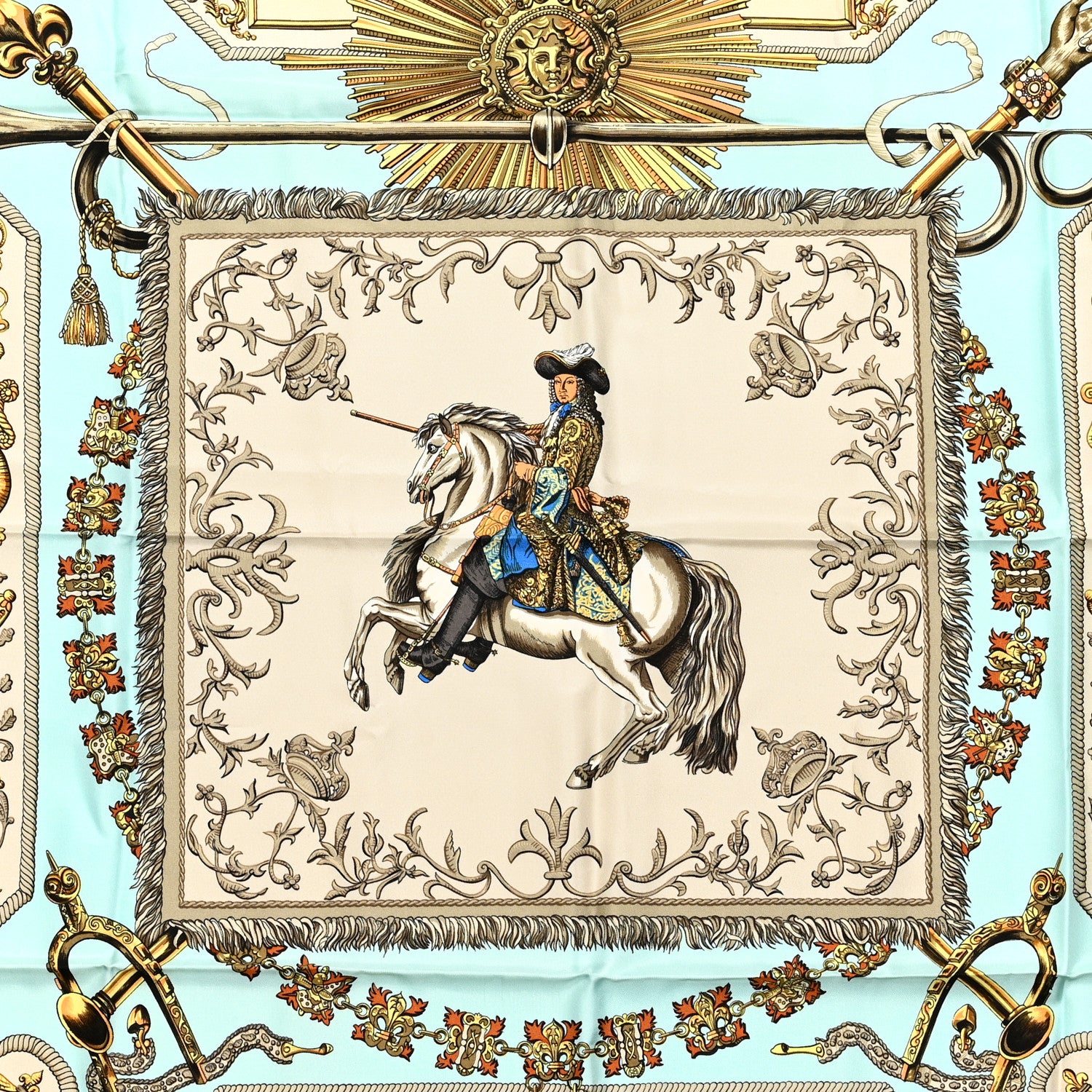 Hermes Silk Ludovicus Magnus Scarf 90 1238922 – FASHIONPHILE