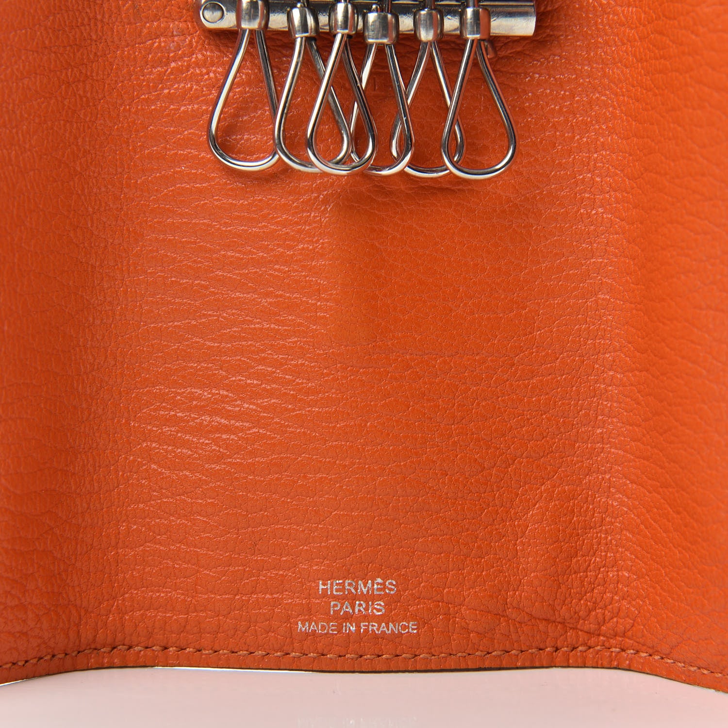 Hermes Chevre Mysore Bearn Multicles 6 Key Holder Orange 6 of 6