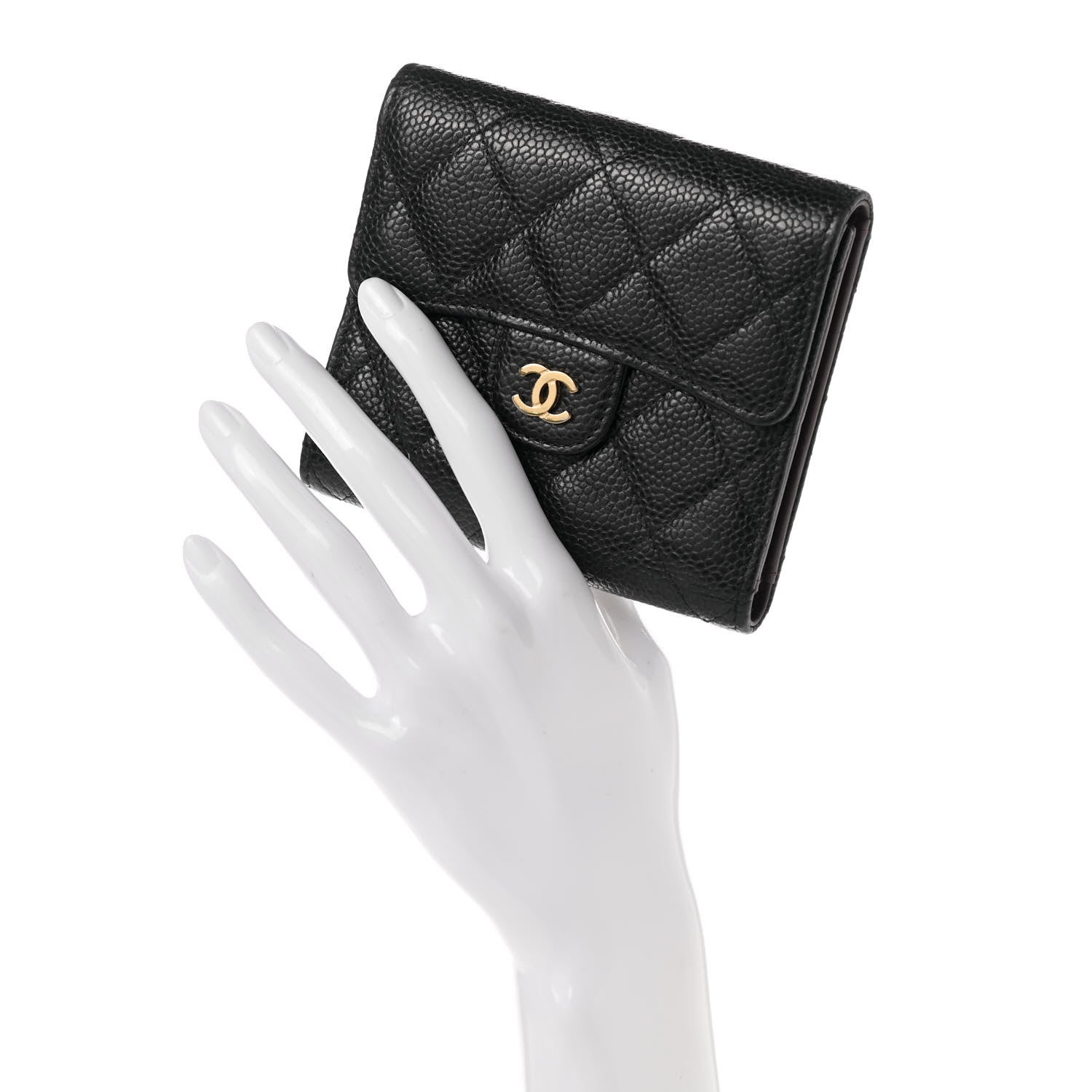 Chanel Caviar Quilted Compact Flap Wallet Black 2 of 10
