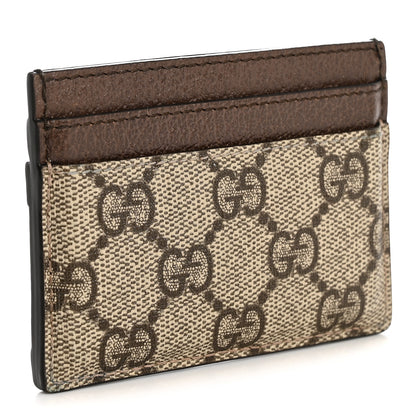 Gucci GG Supreme Monogram Textured Dollar Calfskin Ophidia Card Holder Beige Ebony New Acero 3 of 6