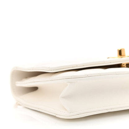 Chanel Lambskin Quilted CC Wallet On Chain WOC White 9 of 11