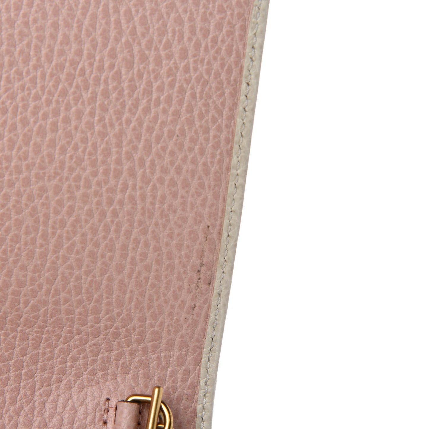 Calfskin GG Marmont Bow Chain Wallet White