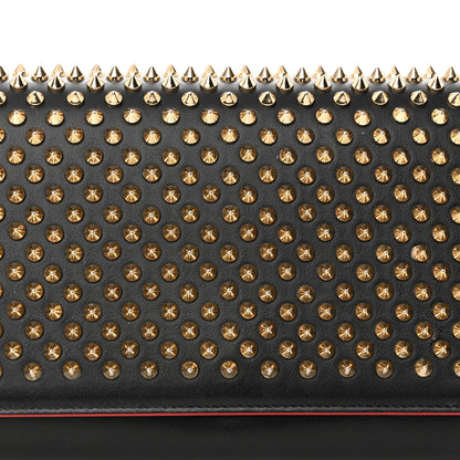 Christian Louboutin Calfskin Patent Leopard Spikes Paloma Clutch Black 8 of 20