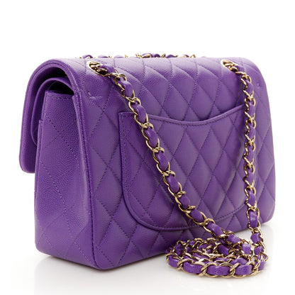 Chanel Caviar Quilted Small Double Flap Purple 3 of 12