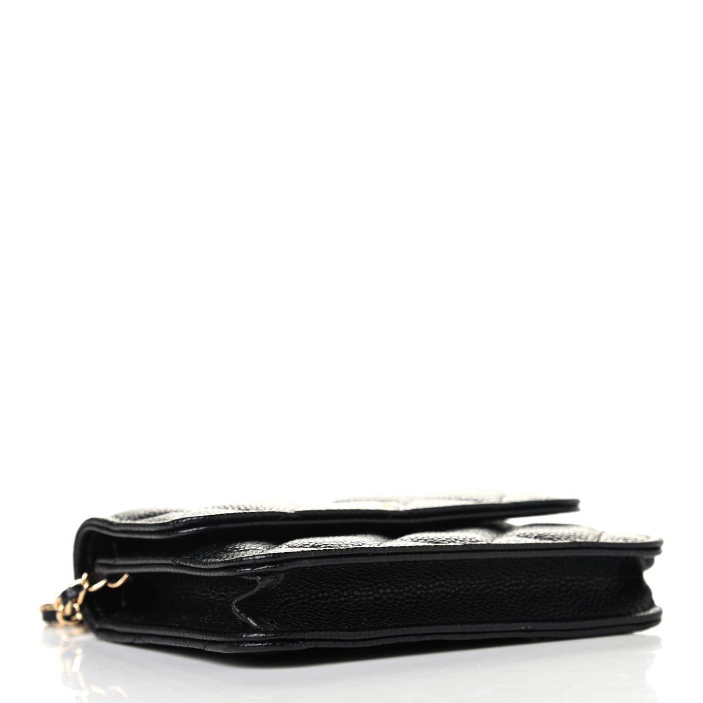 Caviar Quilted Miss Coco Clutch With Chain Black